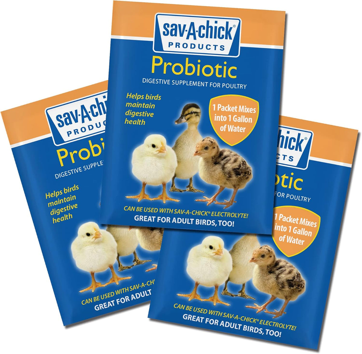 Sav-A-Chick Probiotic Digestive Health Supplement Poultry 3PCK