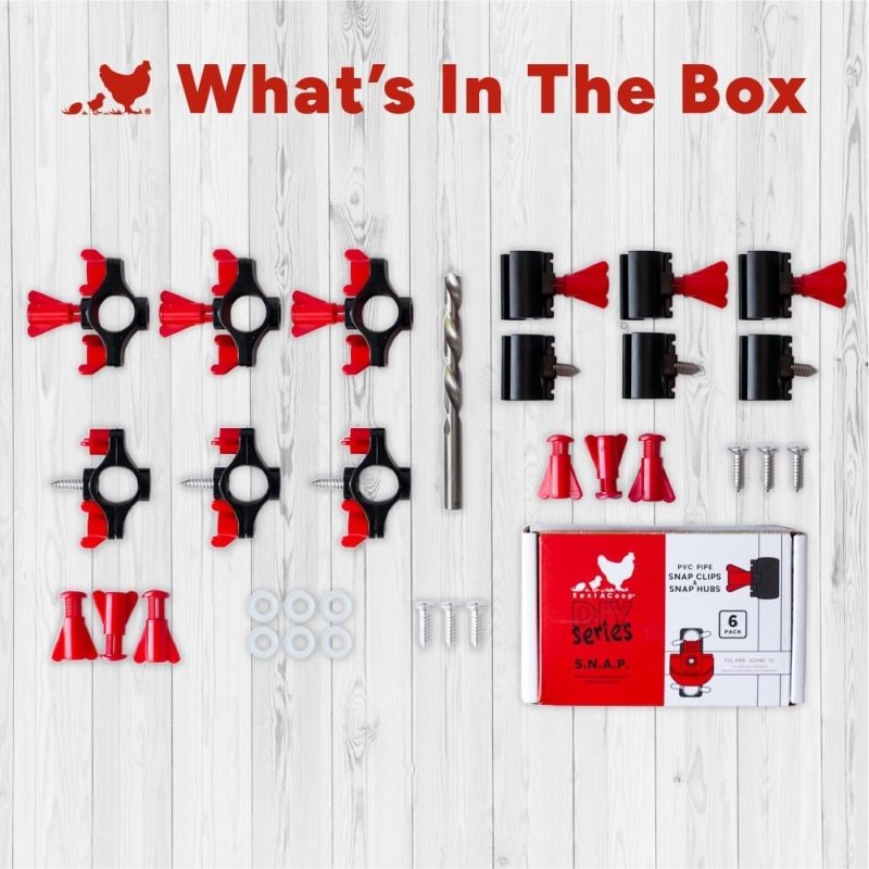Contents of the RentACoop S.N.A.P. clips and hubs pack