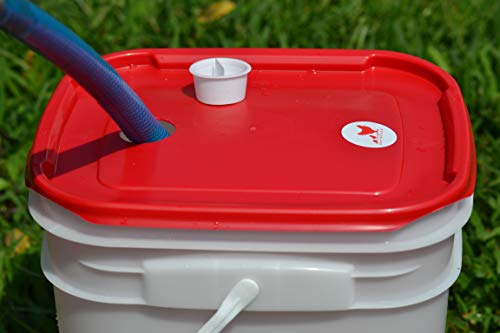 Hose refilling the RentACoop 5 gallon waterer lid