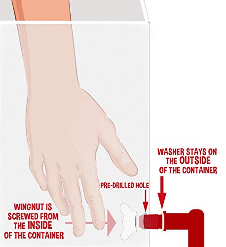 How to install an auto-fill cup with the wingnut inside the container
