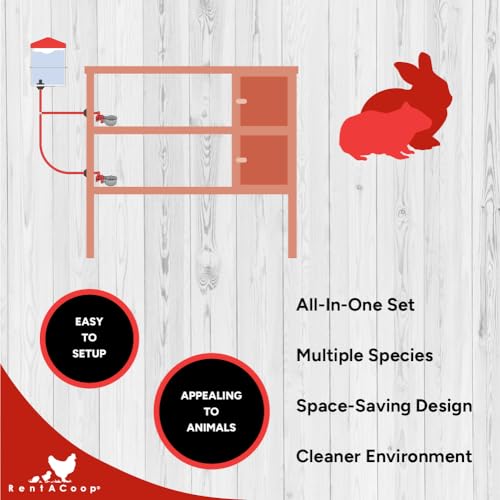 Sip Station watering system on a rabbit hutch