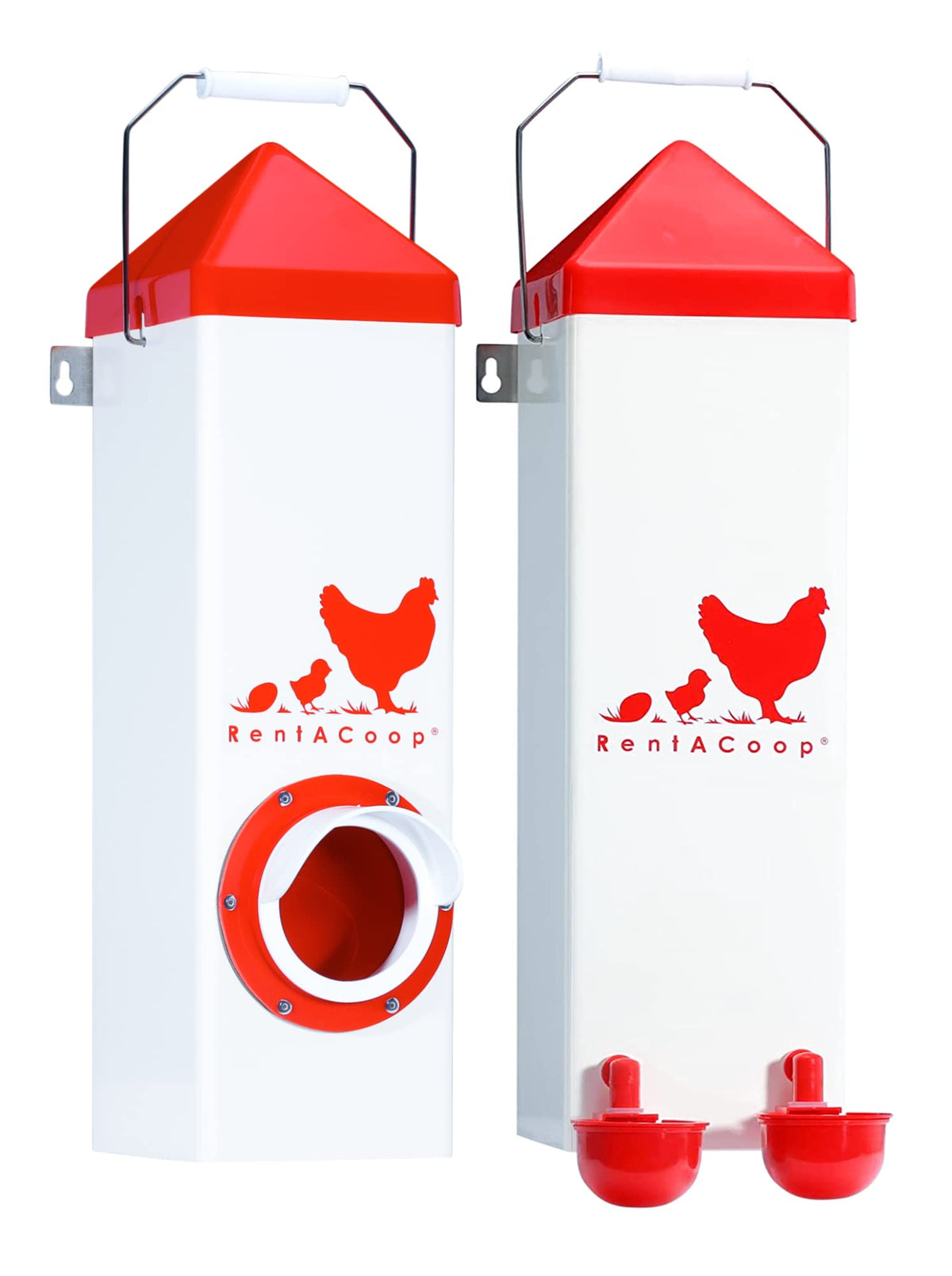 Twin Cup chicken feeder and waterer set, 10 lb feeder and 2 gallon waterer