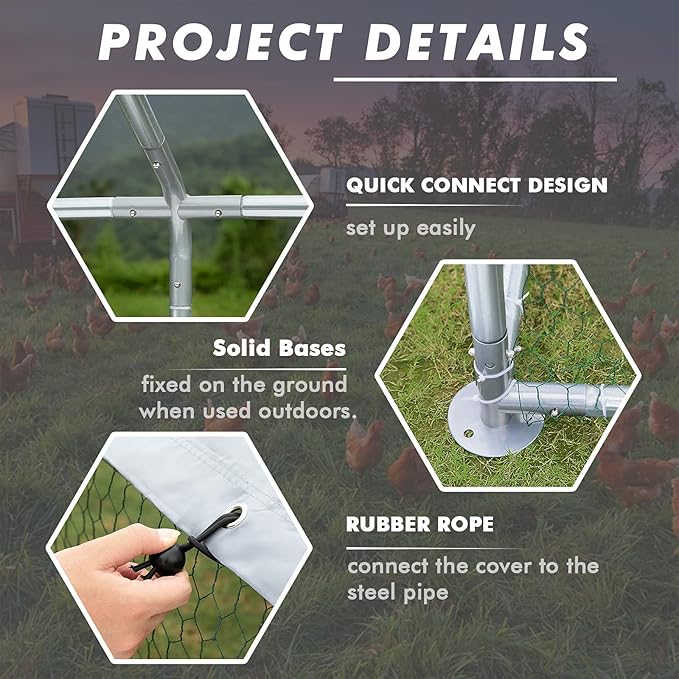 LEMBERI coop quick-connect frame, solid bases and rubber cover rope