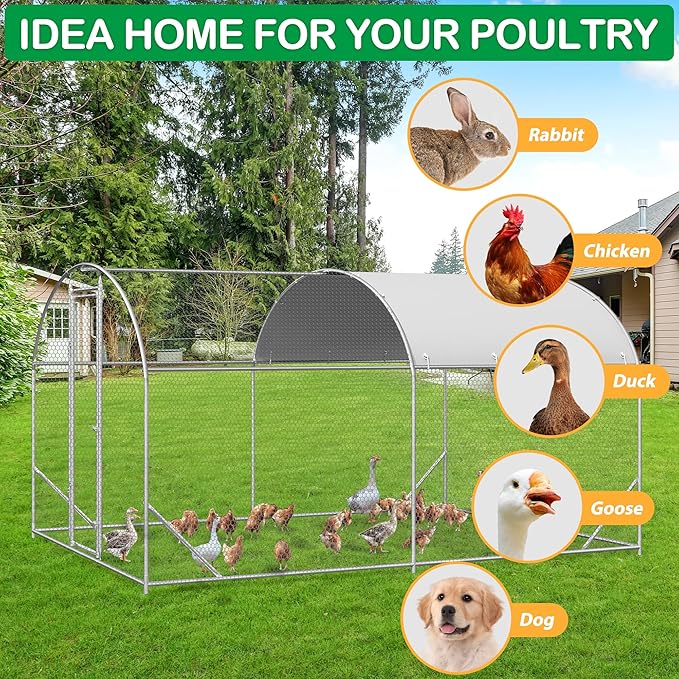 Dome-roof walk-in run for chickens, ducks, geese, rabbits and dogs
