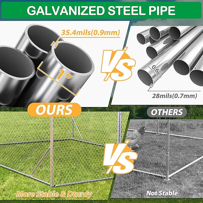Galvanized steel pipe frame of the dome-roof run compared with others