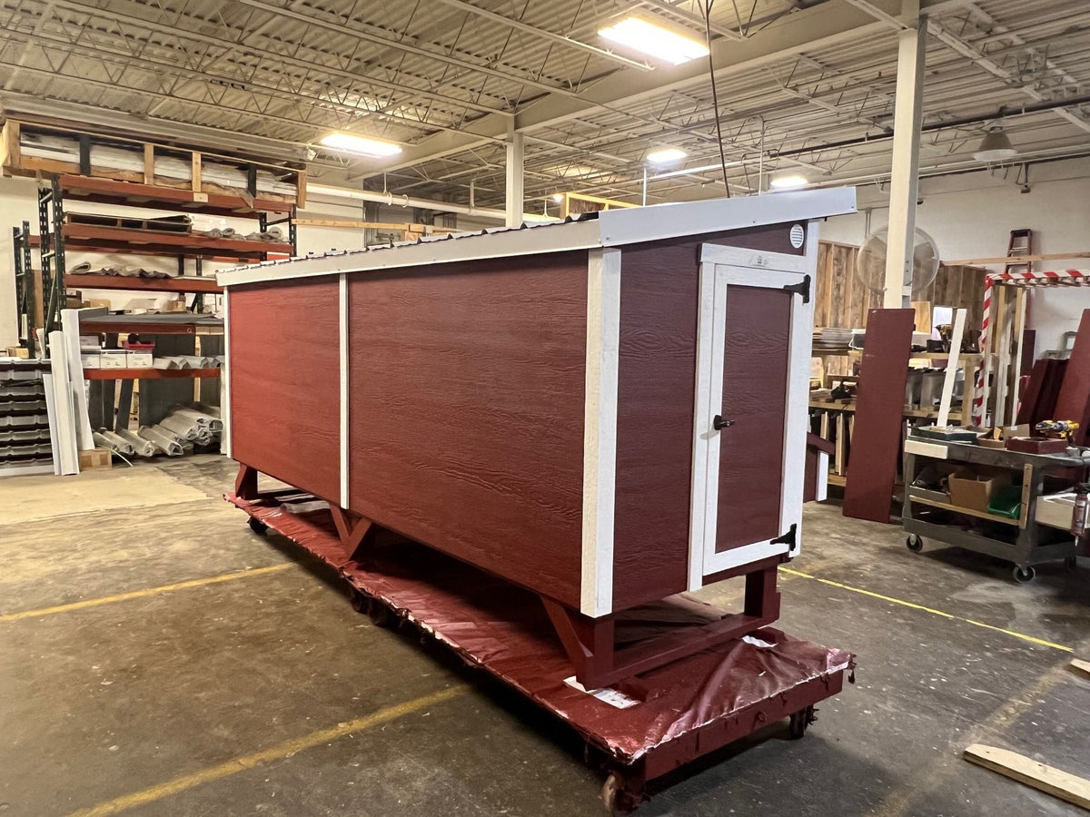Back view of the jumbo chicken coop on skids