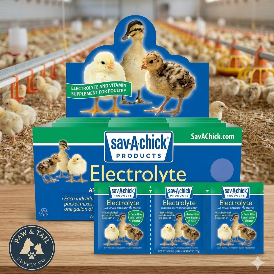 Sav-A-Chick electrolyte 20-pack display box with chicks