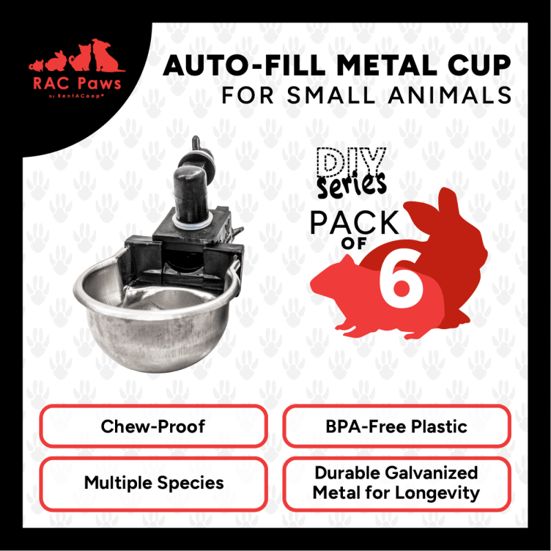 RAC Paws auto-fill metal cup for small animals, pack of 6