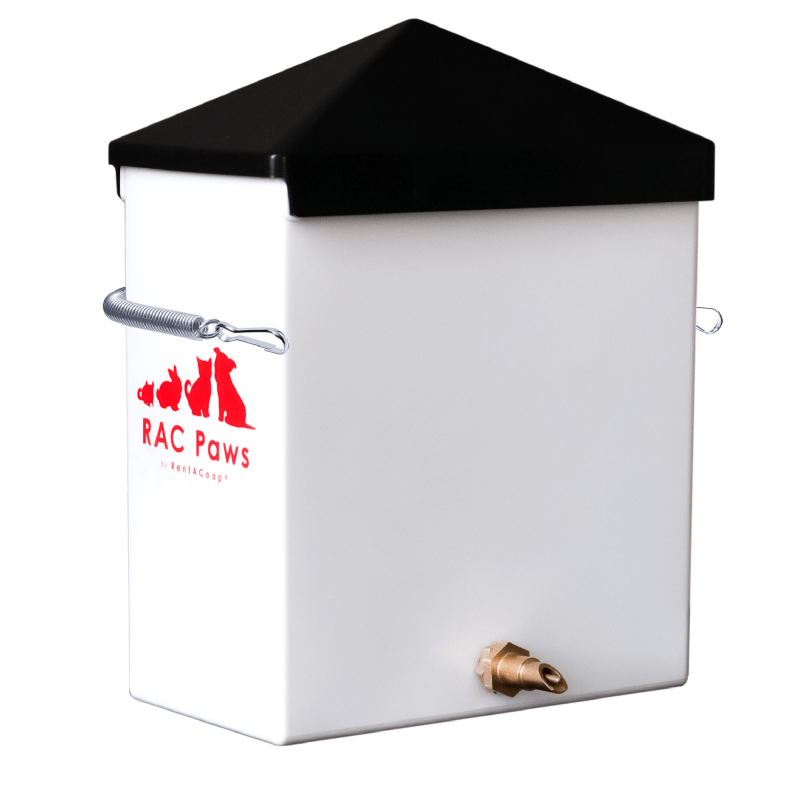 RAC Paws 64 oz small animal drinker with sliding lid and brass nozzle