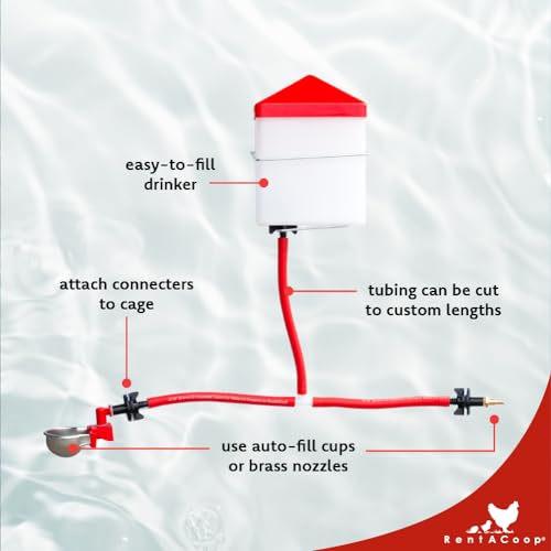 RAC Paws DIY Sip Station Watering System Mini Kit; includes Tubing, Brass Nozzles, Metal Auto-Fill Cups, Tubing Adaptors, T-Connectors, and 64oz bottle; Great for Rabbits, Guinea Pigs, and More