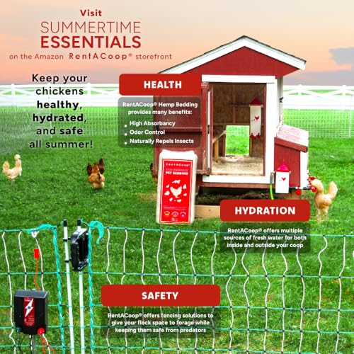 RentACoop 5 Gallon 4 Autofill Water Cup Chicken Waterer 2025 Version - Center Placement