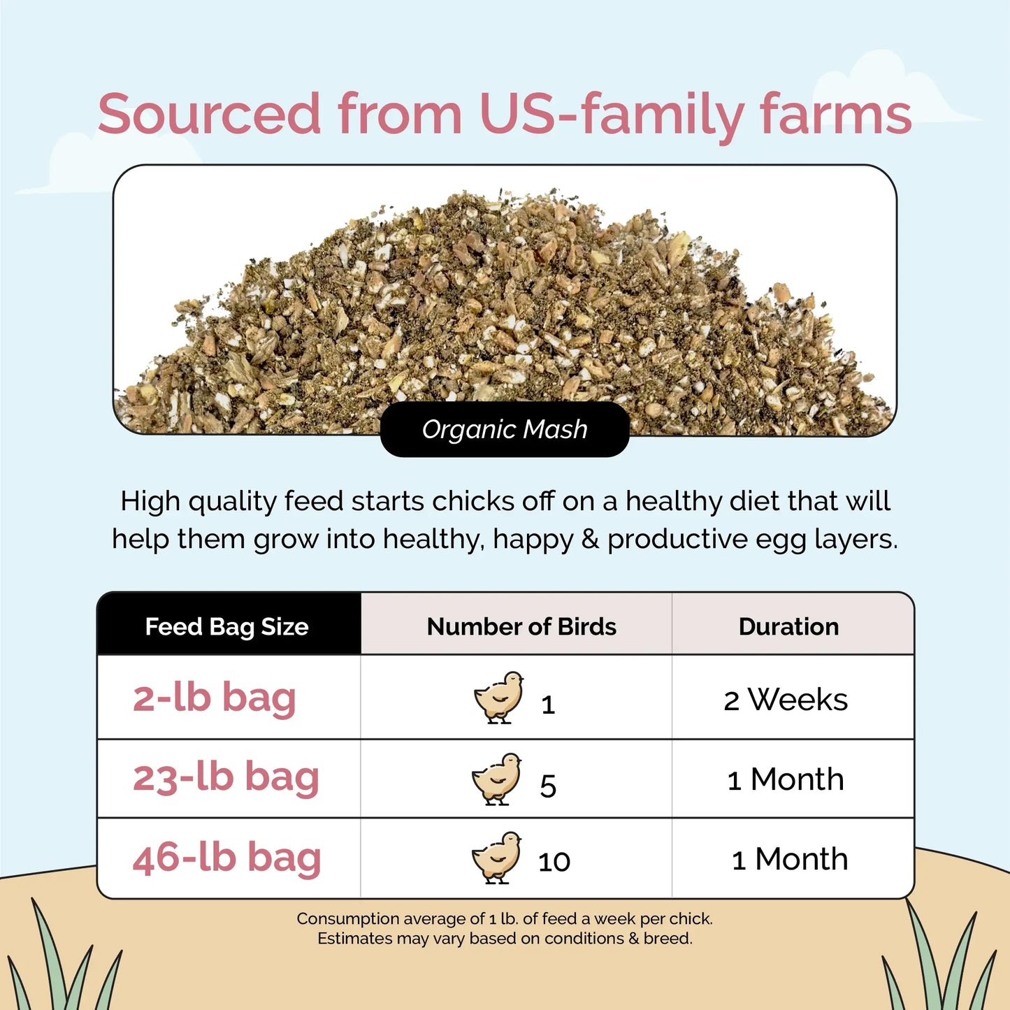 Starter Feed Kit | 8 Weeks of Organic Feed & Grit for 10 Chicks