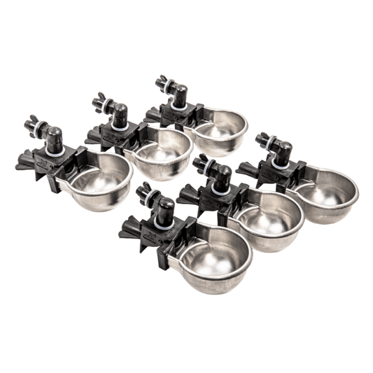 RAC Paws by RentACoop DIY Auto-Fill Metal Cup Waterer Kit 6-Pack - Great for Small Animals, Pets, Bunnies, Ferret, Chickens, Hamsters, Guinea Pigs, Rabbits, Chinchillas, Mice, Rats
