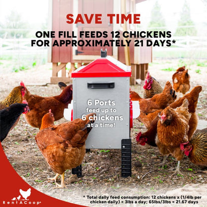 RentACoop Flock Feeder 65 6-Port Feeder