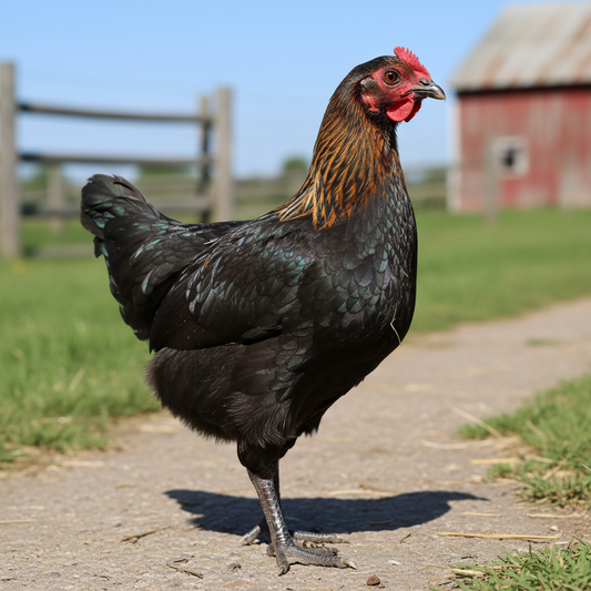 French Black Copper Maran Pullet